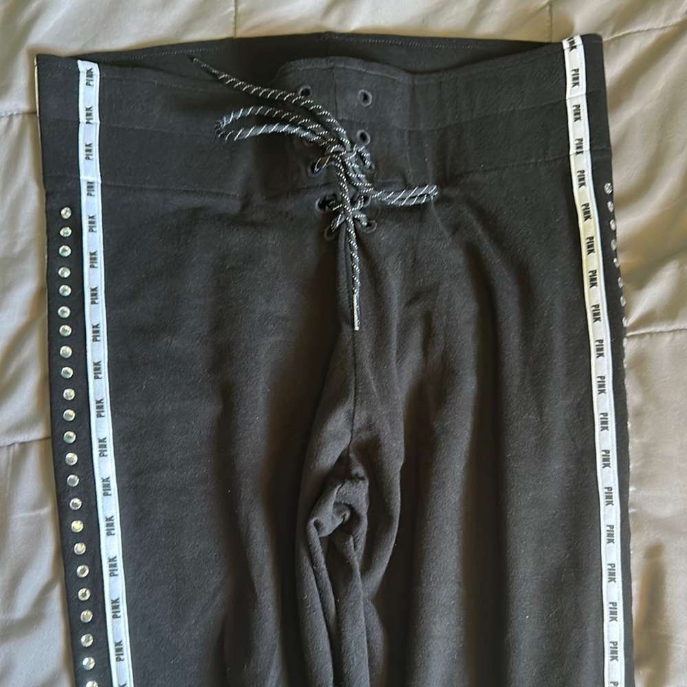Black Lace-Up women’s clothing leggings.